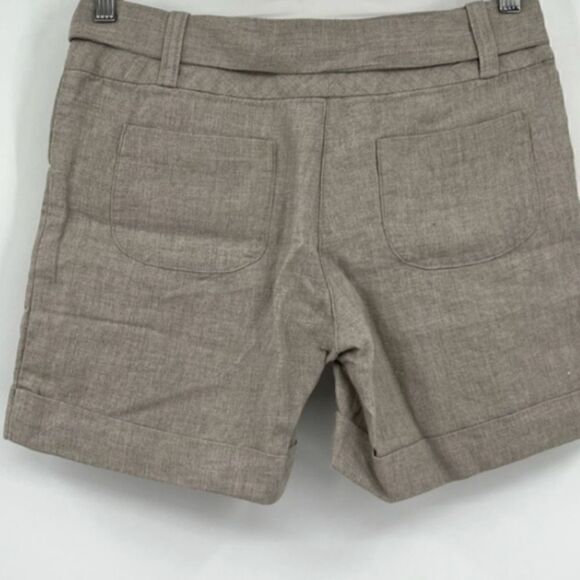 GARNET HILL  Linen Shorts with Cuffs and Tie Waist - Picture 8 of 9